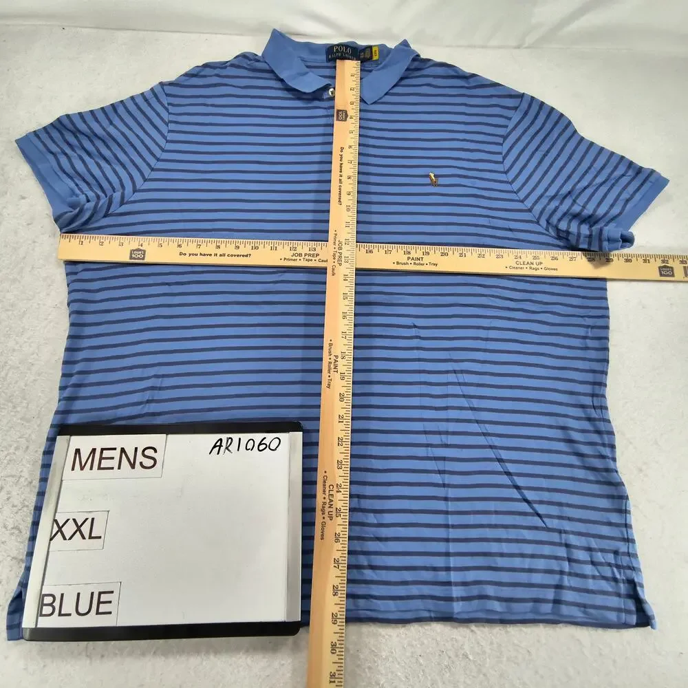 Polo Ralph Lauren Classic Fit Collared Polo Shirt Mens Size 2XL Blue Yellow